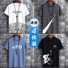 夏季韩版宽松t恤短袖男印花青少年新款半袖休闲大码